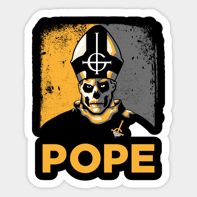 Papa Emeritus - Ghost Pope Sticker by RetroReview